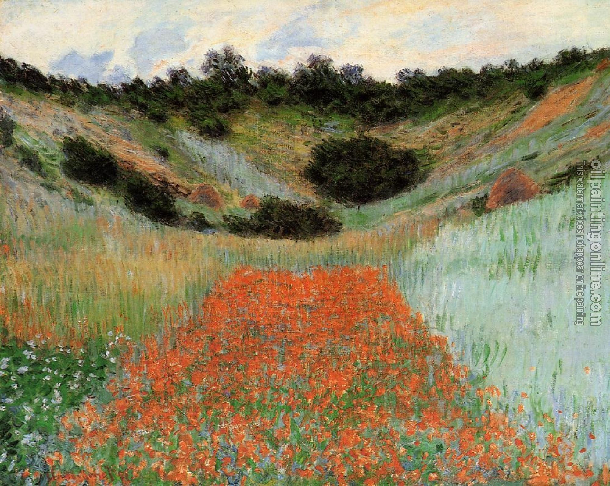 Monet, Claude Oscar - Poppy Field in a Hollow near Giverny